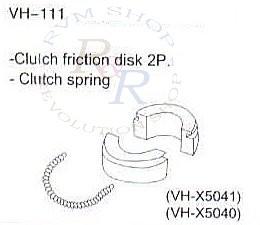 Clutch friction disk 2P. (VH-X5041) + Clutch spring (VH-X5040)