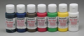 Badger Air Tex Textile Airbrush Paint Set Primary (7) BAD1101