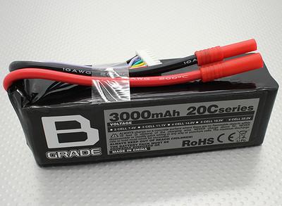B-Grade 3000mAh 6S 20C Lipoly Battery