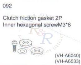VH-092 - Clutch friction gasket 2P (VH-A6040) + Inner hexagonal screw M3*8 (VH-A6033)