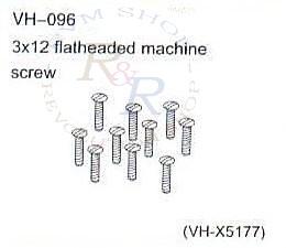 3X 12 flatheaded machine screw (VH-X5177)