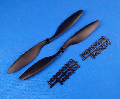 10 x 45 Propeller Set (one clockwise rotating, one counter-clockwise rotating) - Black