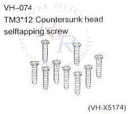 TM3*12 Countersunk head selftapping screw (VH-X5174)