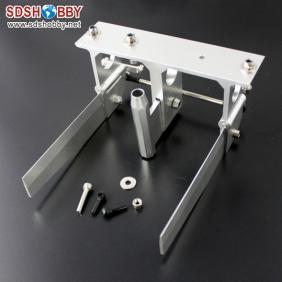 Aluminum 140 Double Rudder Length=75mm Height=140mm, Dia.=5mm without Water Pickups for 26cc Boat
