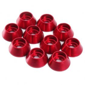 Cone Aluminum Alloy Gasket/Washer M4 (10pcs/bag) Red Color