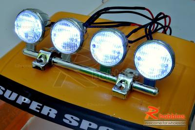 RC Crawler LED 4-Light Adjustable Bar Set (4 Spotlight)
