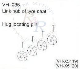 Link hub of tyre seat (VH-X5119) + Hug locating pin (VH-X5120)