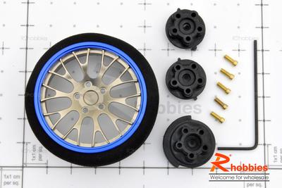 RC Car / Boat Radio Aluminium Steering Sponge Wheel &amp; Adapters 20 Spoke
