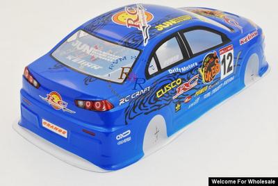1/10 Mitsubishi Lancer Evolution Analog Painted RC Car Body With Rear Spoiler (Blue)