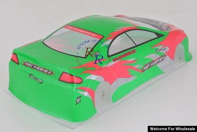 1/10 Hot Rodies Analog Painted RC Car Body With Rear Spoiler (Green)
