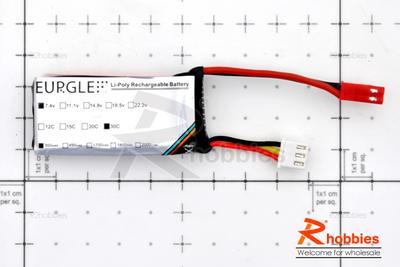 Eurgle 7.4v 2S1P 30C 300mAh Lithium Polymer Lipo Battery Pack