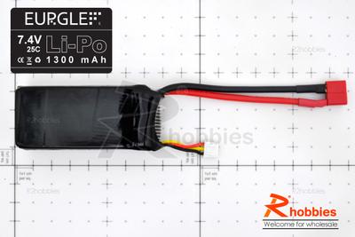 Eurgle 7.4v 2S1P 25C 1300mAh Lipo Battery Pack