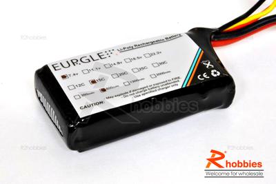 Eurgle 7.4v 2S1P 15C 800mAh Lithium Polymer Lipo Battery