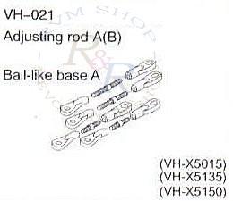 Adjusting rod A(B) (VH-X5015  VH-X5015) + Ball-like base A (VH-X5150)