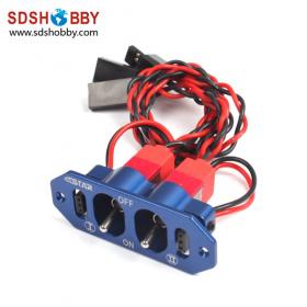 6Starhobby Heavy Duty Metal Dual Power Switch (without Fuel Dot) for RC Airplane, RC Hobby- Red/ Black/ Blue