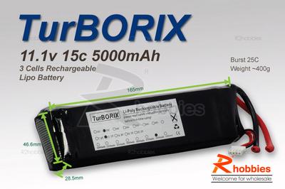 Turborix 11.1v 15c 5000mAh 3s Lipo Lithium Polymer Battery
