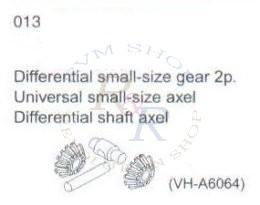 Differential small-xize gear 2P + Unitversal small-sixe axel + Differential shft axel (VH-A6064)