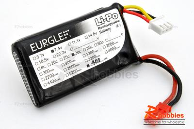 Eurgle 7.4v 2S1P 30C 400mAh Lithium Polymer Lipo Battery