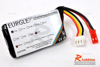 Eurgle 7.4v 2S1P 30C 350mAh Lithium Polymer Lipo Battery