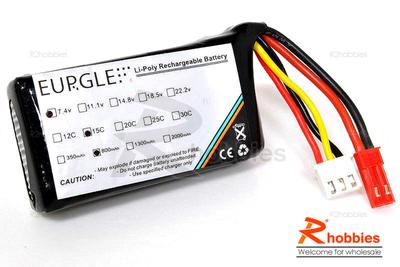 Eurgle 7.4v 2S1P 15C 800mAh Lithium Polymer Lipo Battery