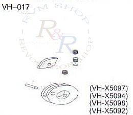 Clutch tongue (VH-X5097) + hoodle (VH-X5094) + Pin3 0 2.5*5 (VH-X5098) + Pressed disk gear (VH-X5092)