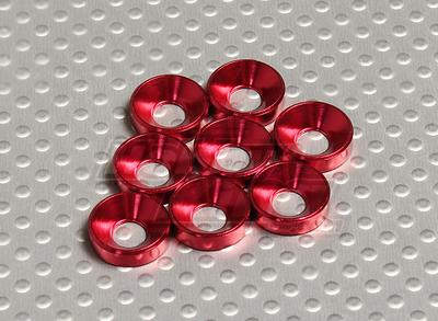 Red Anodised Aluminum M5 Countersunk Washer (8pcs)