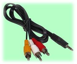 RCA Plugs (3) to A/V 4-Pin 3.5mm Plug