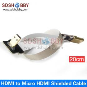 20CM Super Soft Shielded HDMI to Micro HDMI Conversion Cable (Suit for GH4 etc.)