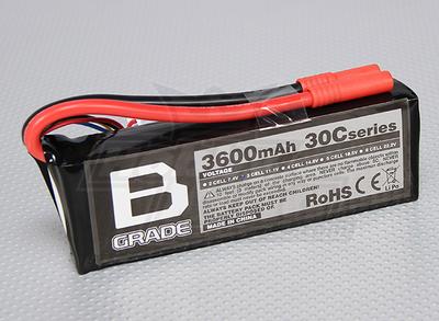 B-Grade 3600mAh 3S 30C Lipoly Battery