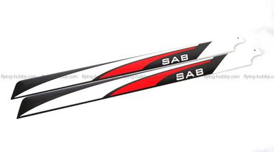 SAB Red/ White/ Black 700mm FB Main Blade - Hard 3D - New Design
