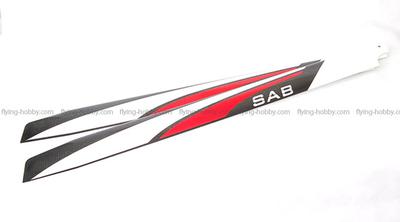 SAB Red/ White/ Black 690mm Main Blade - Hard 3D - New Design