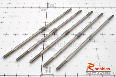Î¦2.8 x L3.875"(100mm) Hexagon Stainless Steel Push Rod (5pcs/set)