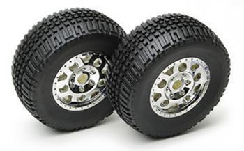 Associated Fr Tire and Wheel Combo, Chrome: ASC9870