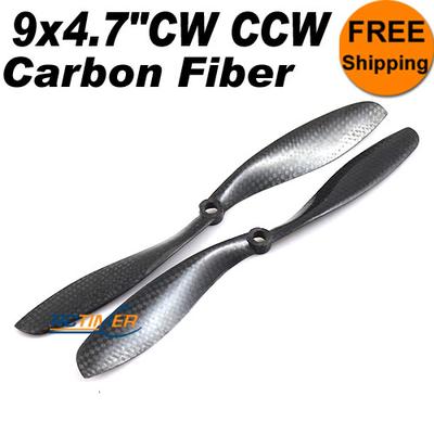 (1Pair) 9x4.7" Carbon Fiber CW CCW Propellers