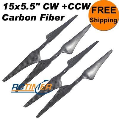 (2Pairs) 15x5.5" Carbon Fiber CW CCW Propellers