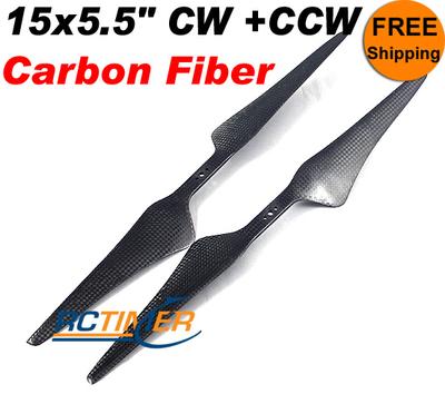 (1Pair) 15x5.5" Carbon Fiber CW CCW Propellers