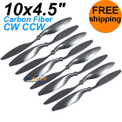 (4 Pairs) 10x4.5" Carbon Fiber CW CCW Propellers