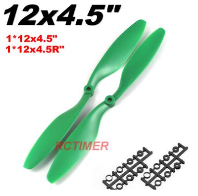 1 Pair Green 12x4.5" 1245EPP Counter Rotating Propellers