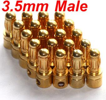 10 Pair 3.5mm Male Gold Plated Connector