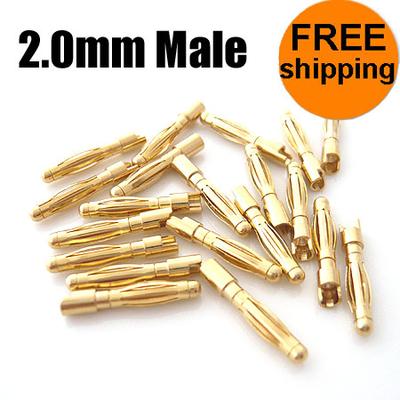 10 Pairs 2.0mm Male Gold plated Connector