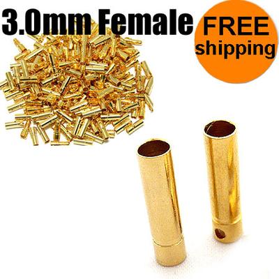 10 Pairs 3.0mm Female Gold plated Connector