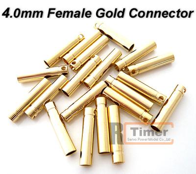 10 Pair 4.0mm Female Gold Plated Connector