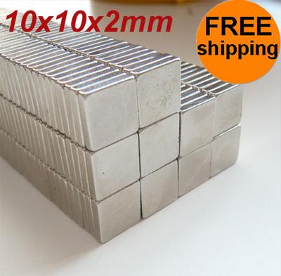 100pcs 10x10x2mm NEODYMIUM Super Strong Magnets