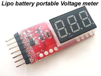 2-6S 7.4V-22.2V Lipo Battery Portable Voltage Meter Red