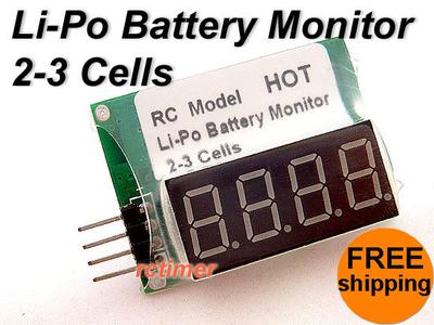 RC Model Lipo Battery Monitor 2-3 Cells