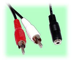 RCA Plugs (2) to 3.5mm Stereo Jack Adapter