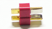 2-Pin Dean Style Golden Plated Male Connector - Red (10 pcs)