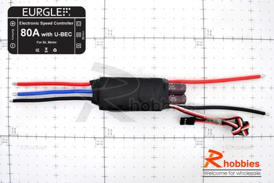 Eurgle Advance 80A Programmable Brushless Motor ESC with U-BEC for Boat