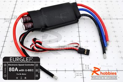 Eurgle Advance 80A Brushless Motor Programmable ESC with U-BEC for Plane