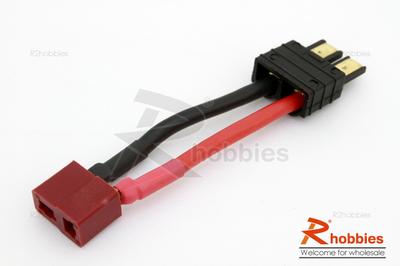 45mm 14 AWG Male TRX  Female Dean Plug / T-Plug Adaptor Cable